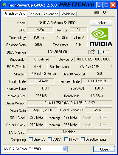 GeForce FX5500  GPU-Z