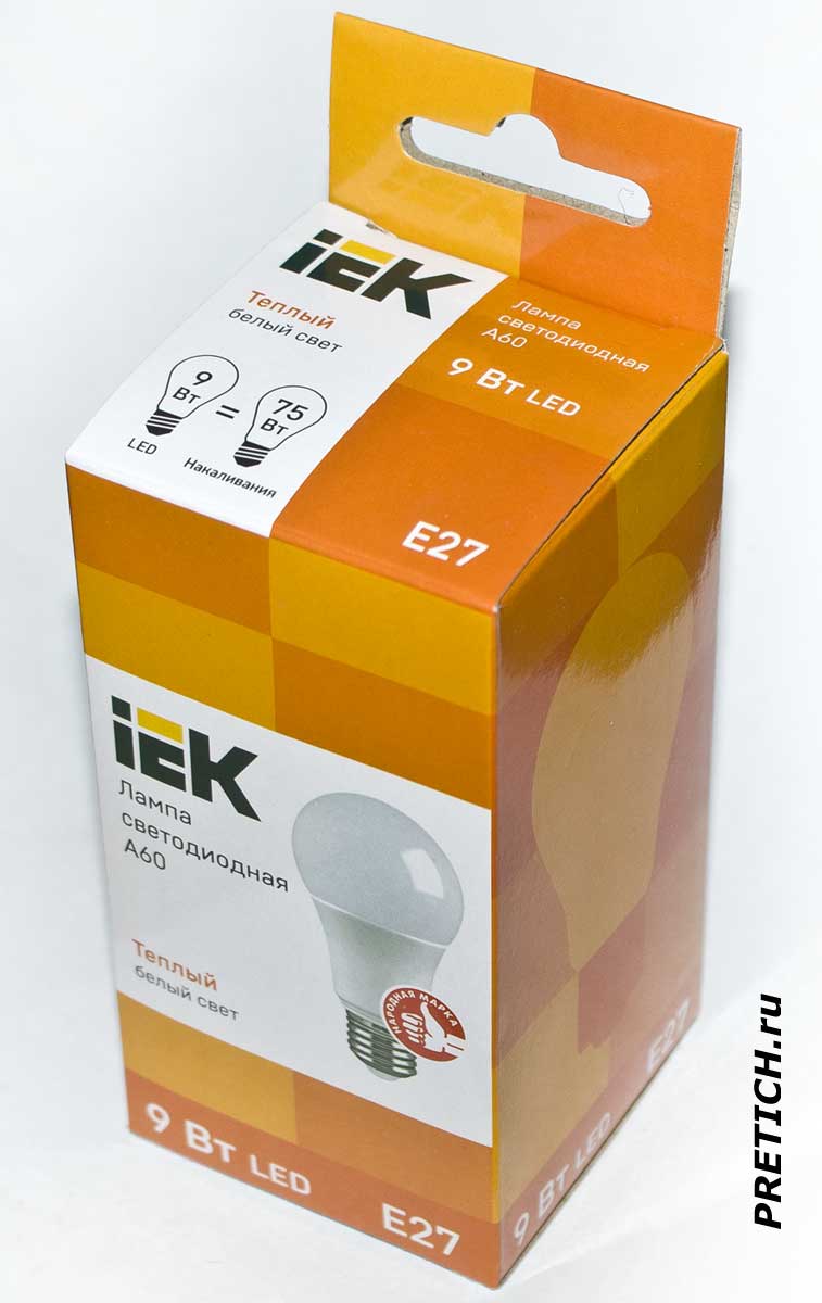 iEK LED A60 светодиодная лампа E27 полное описание