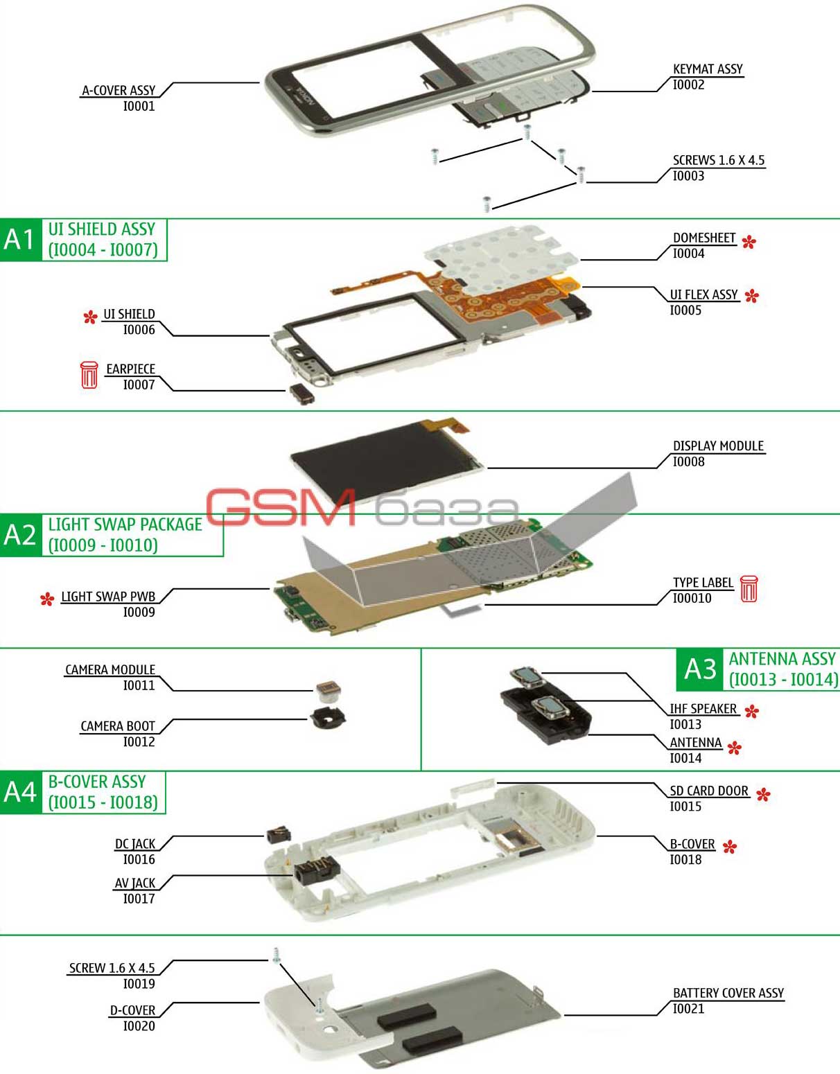 полное иллюстрированное руководство Разборка Nokia C5-00