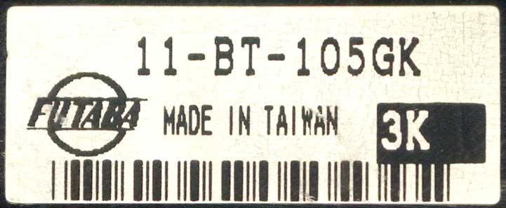 Futaba 11-BT-105GK этикетка VFD индикатора, полное описание