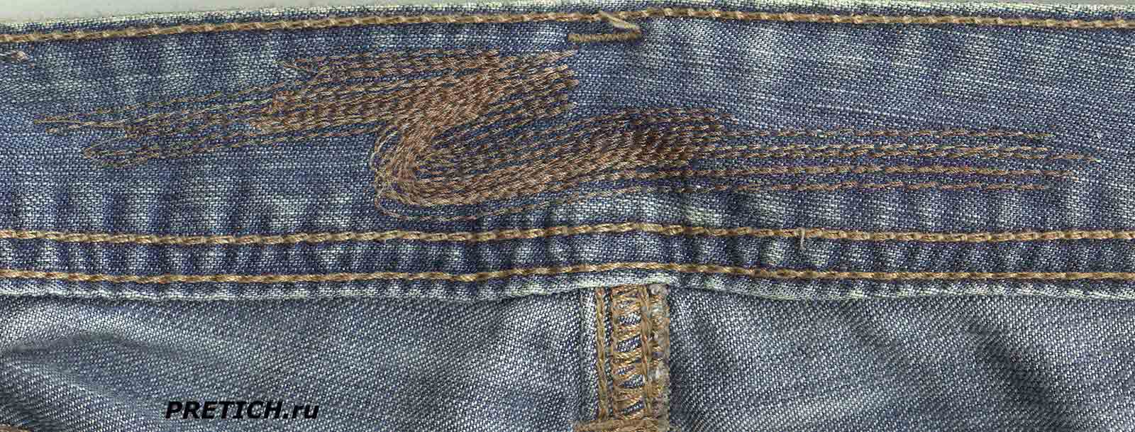 мужские джинсы Colin’s Jeans вышивка на поясе изнутри