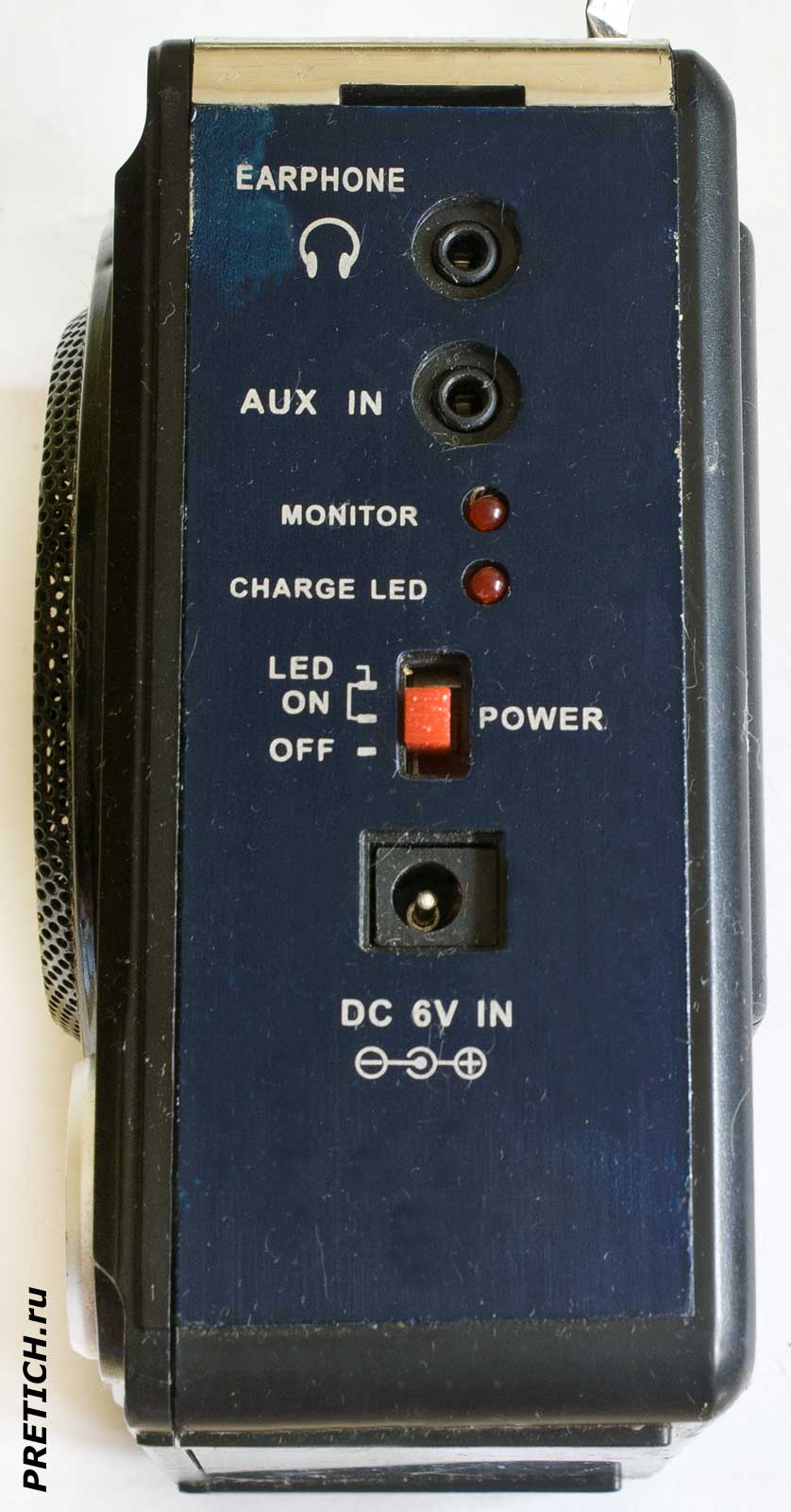 MRM-POWER MRM-6128T разъемы сбоку портативного радио, фонарика