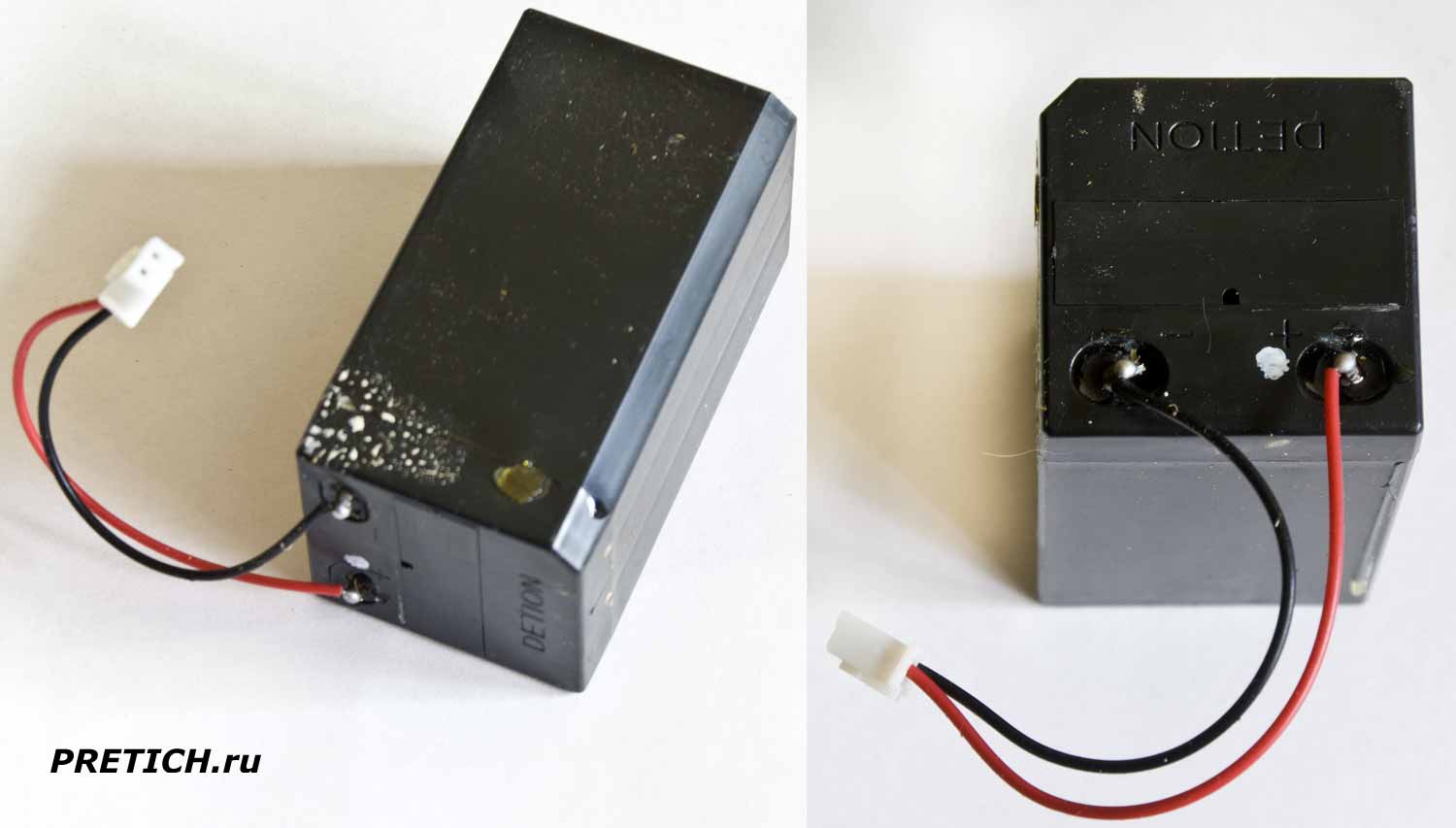 DETION свинцово-кислотный аккумулятор из фонарика, какие параметры?