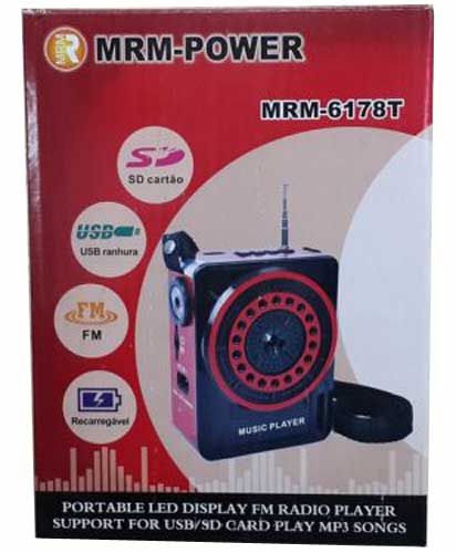 MRM-POWER MRM-6178T китайский радиоприемник, фонарик и плеер