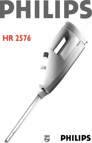 PHILIPS HR 2576 инструкция на электрический нож