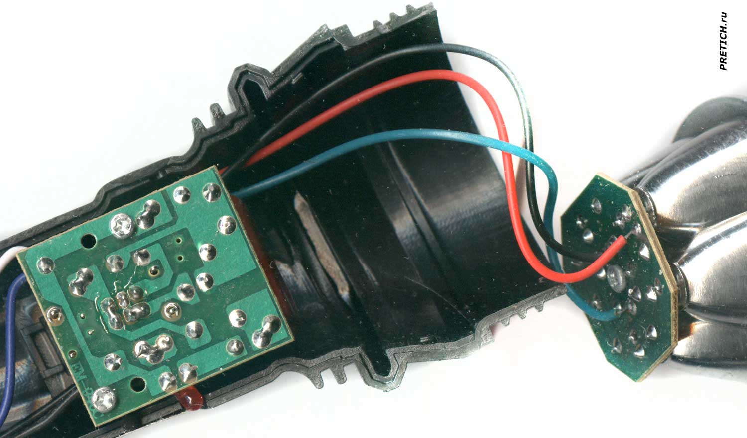Emater EM-910 схема LED-фонарика, переделка или замена АКБ