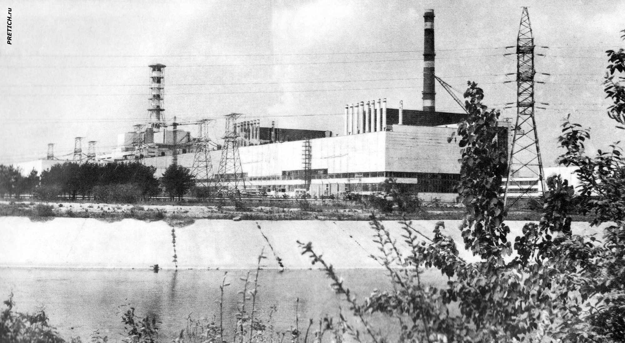 Чернобыльская АЭС им. В.И. Ленина, фото начала 1980 годов, обводной канал
