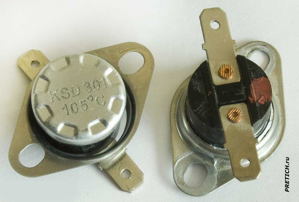 KSD301 105C и KSD301 180C термостаты - описание и ремонт