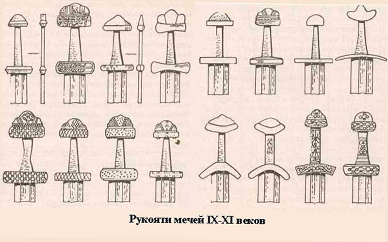 русские мечи рукояти и клинки IX-XI веков
