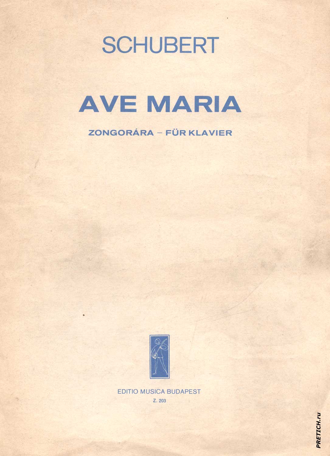 Schubert AVE MARIA Zongorara - fur klavier ноты, скачай и распечатай