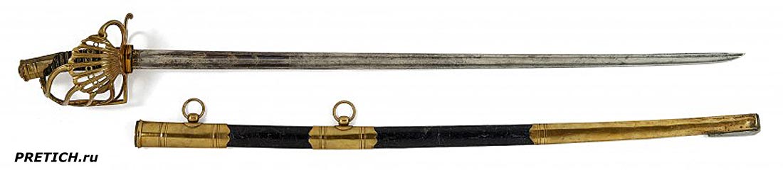 полусабельная шпага с ножнами, 17-18 век