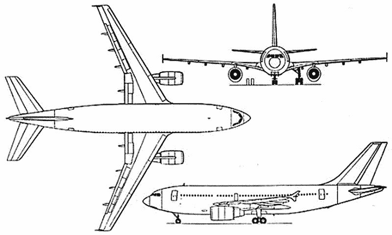 проекции самолета Airbus A310-300