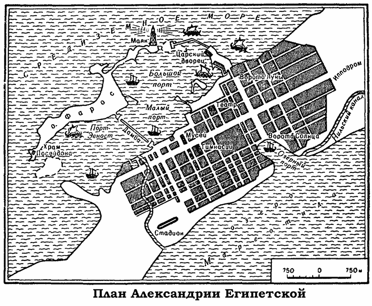 план города Александрия Египетская, старинные карты