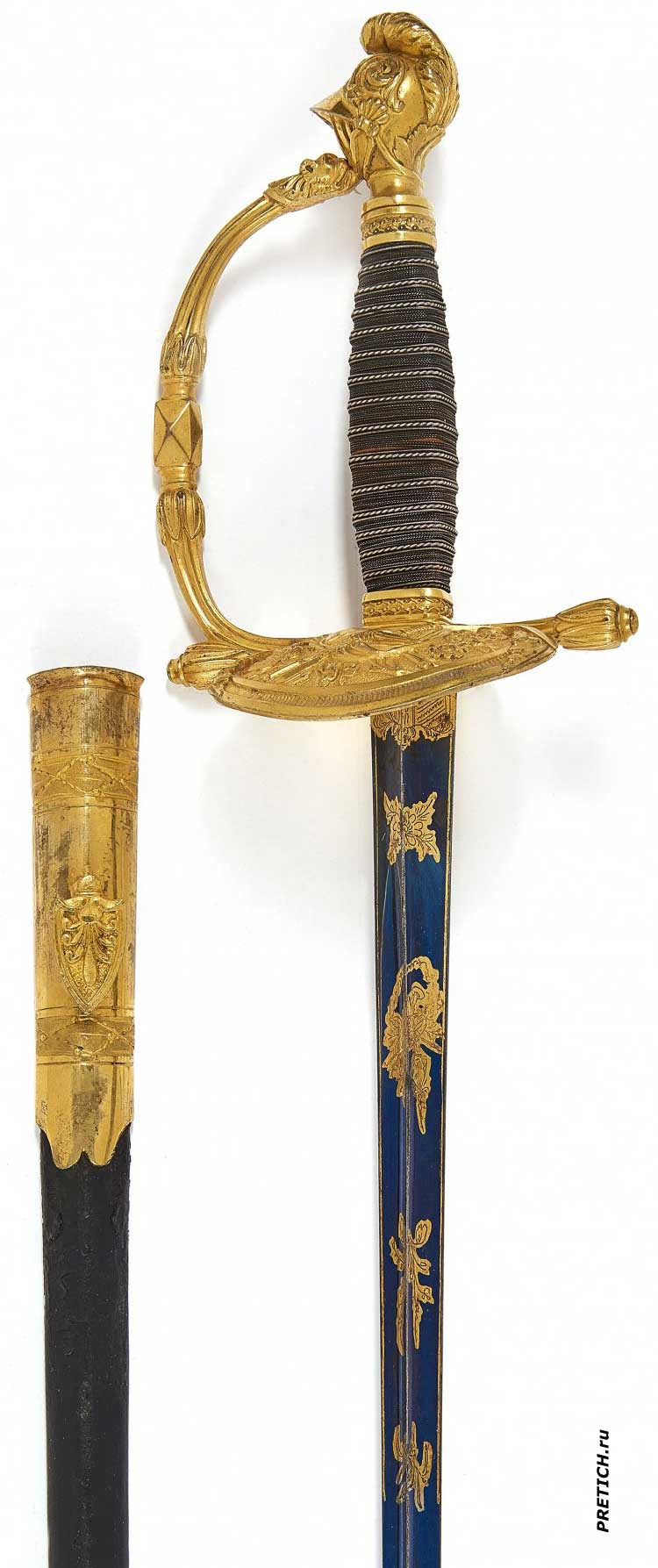 оригинал шпага 19 век, позолоченый эфес и ножны