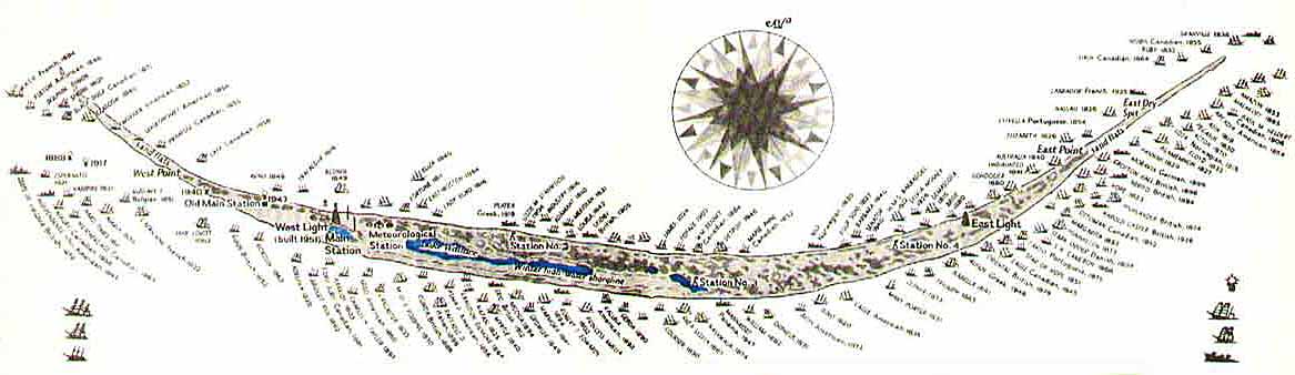 старинная карта Сейбла острова
