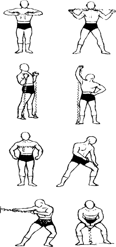 изометрические упражнения Самсона с цепью
