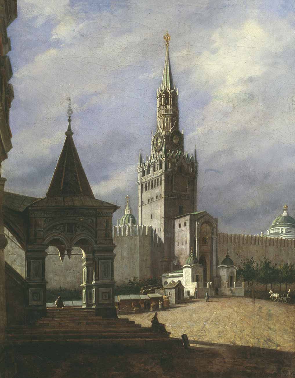 Картина С. М. Шухвостов. Вид на Красную площадь. Середина XIX века