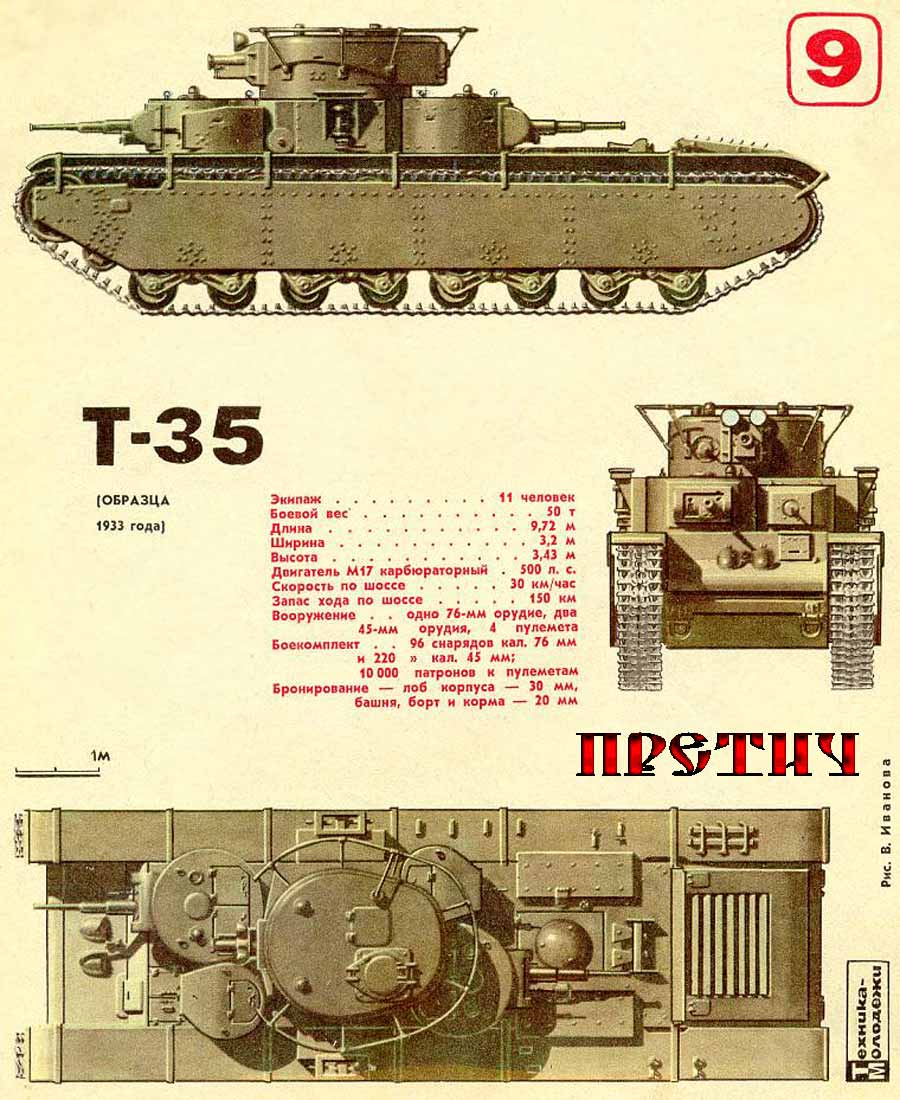 чертежи танка Т-35 СССР 1933 года