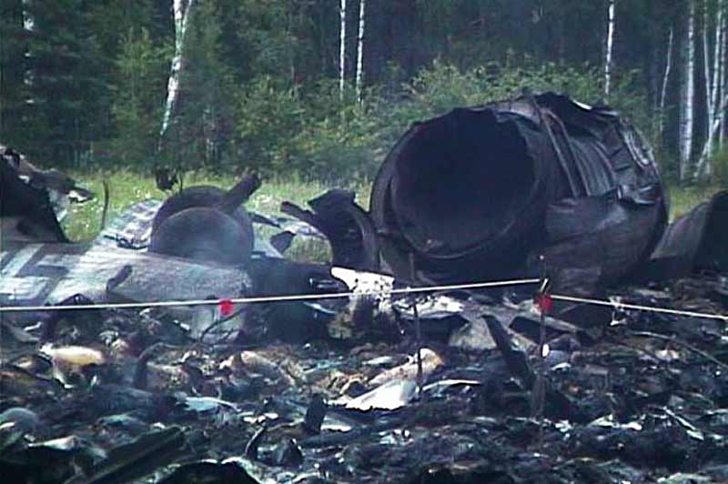 обломки и погибшие в Ту-154 под Иркутском 2001 года