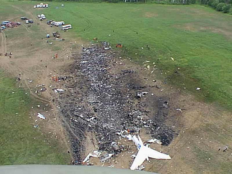 план сверху места катастрофы Ту-154 в иркутске 2001 г.