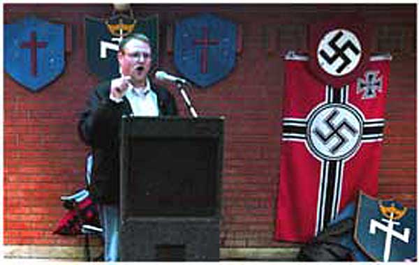 Billy Roper speaking at the Aryan Nations Congress 2003