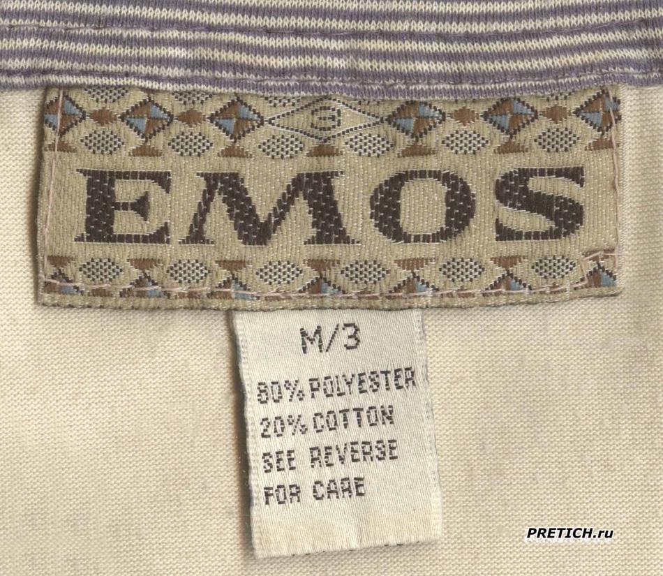 EMOS этикетка с футболки