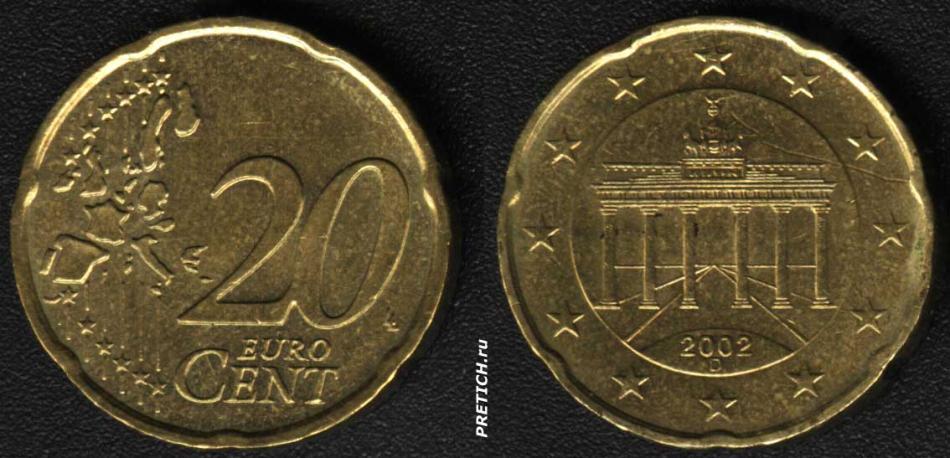 20 EURO Cent. 2002. Германия