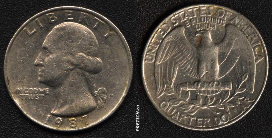 Quarter Dollar, 1987. Металлическая монета