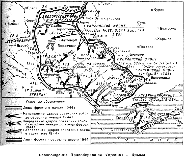 Освобождение Правобережной Украины и Крыма январь-май 1944 г.
