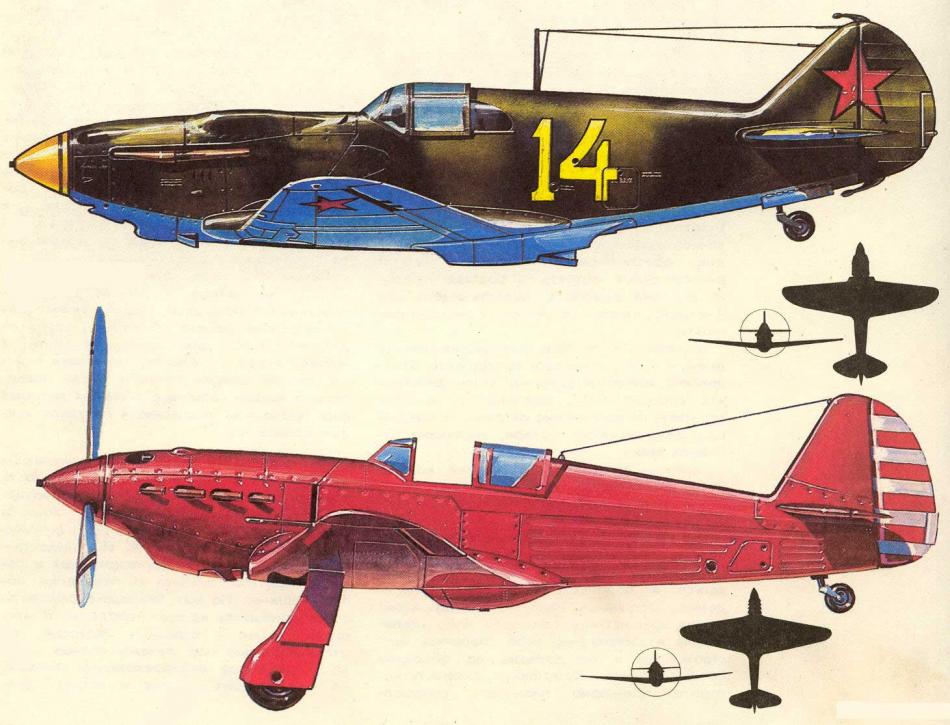Истребители ЛаГГ-3 и Як-1