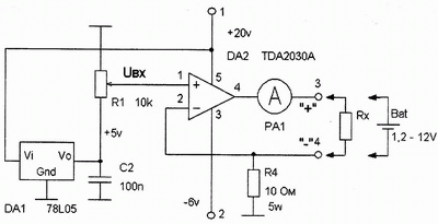 TDA2030A в регулиремом источнике тока