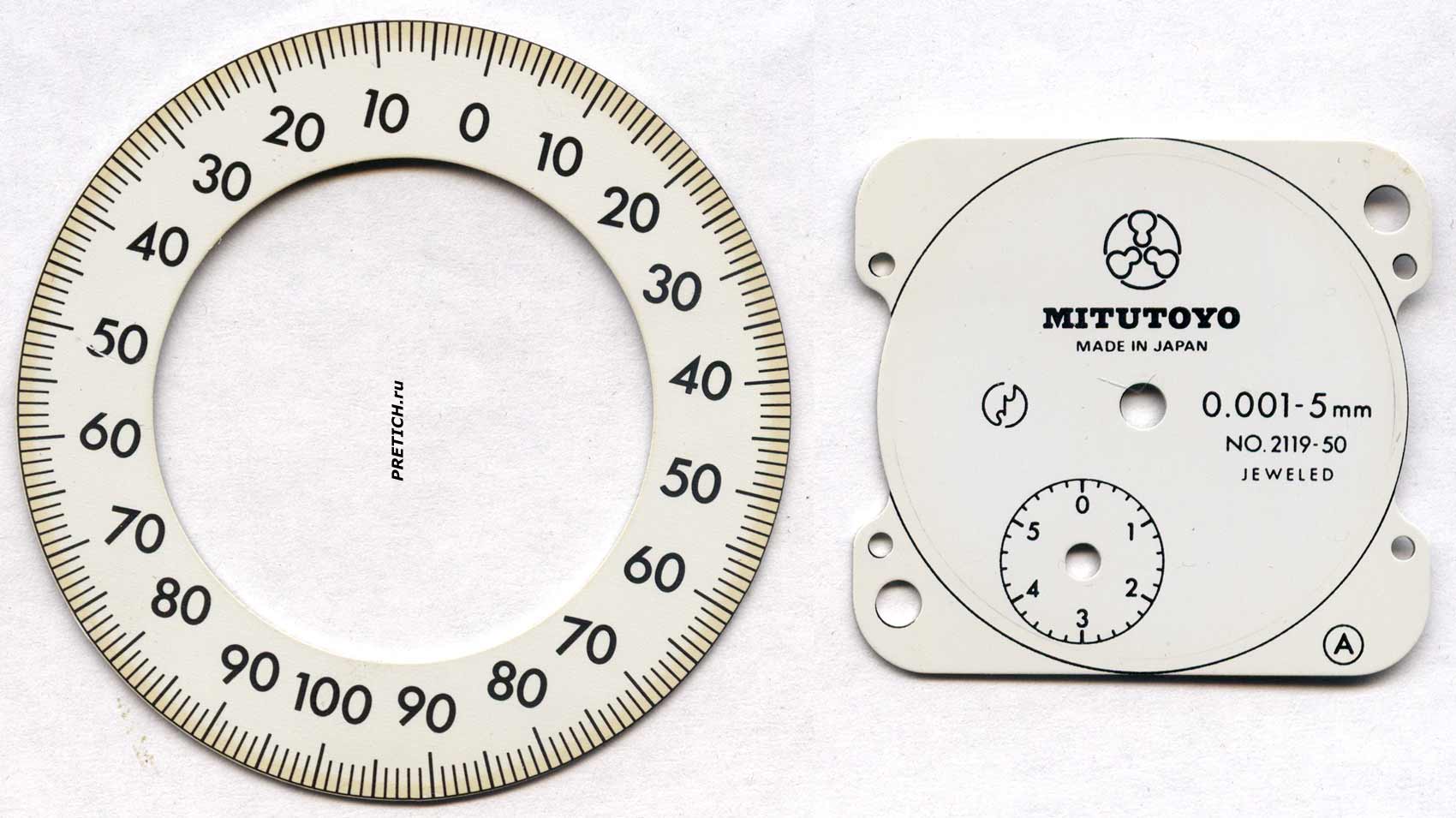 Mitutoyo 2119-50 реставрация циферблата и шкалы индикатора