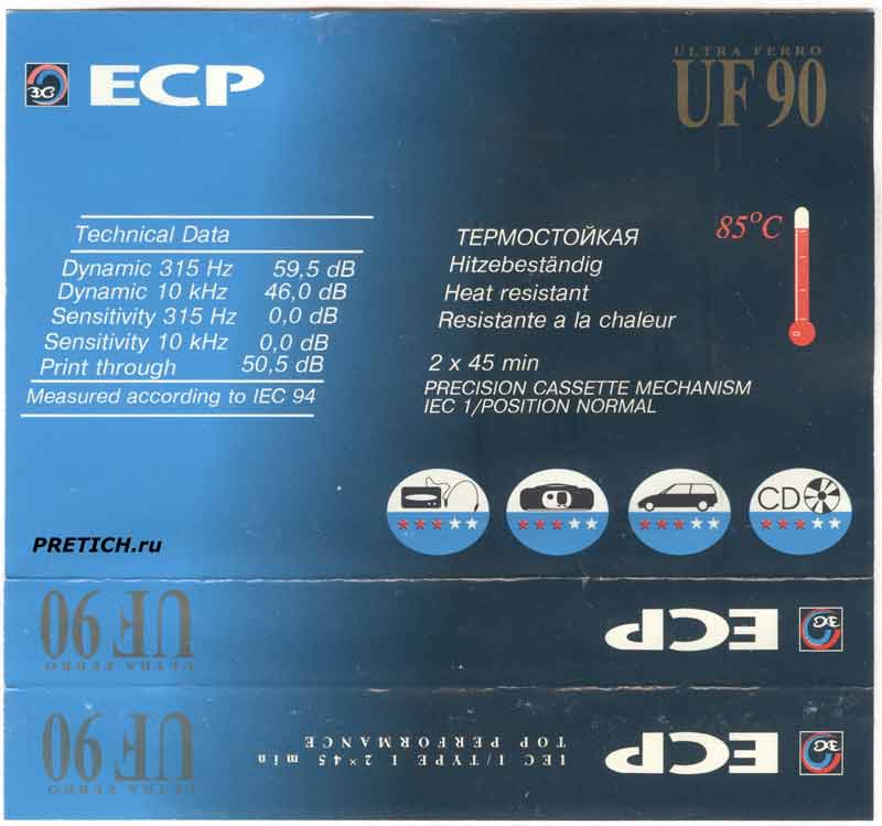 ECP UF90 вкладыш компакт-кассеты