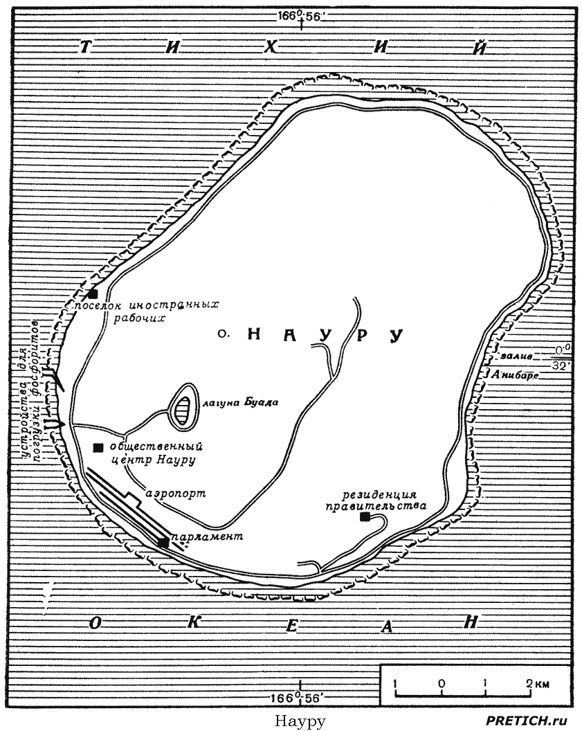 Науру остров, карта и история острова