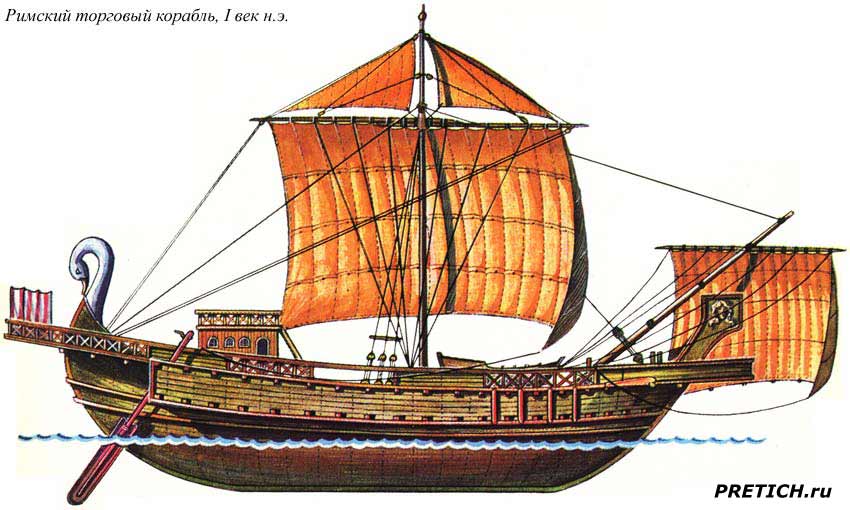 Римский торговый корабль, I век н.э.