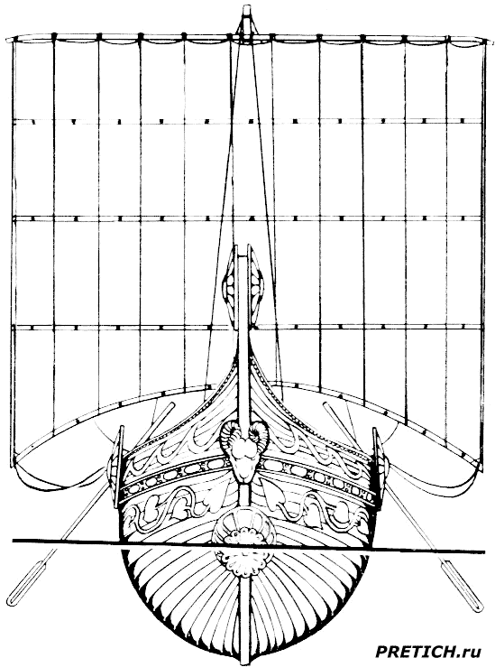 Судно этрусков, IV век до н. э. чертеж корабля