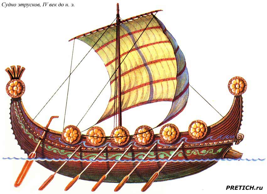 Судно этрусков, IV век до н. э. корабли древнего мира