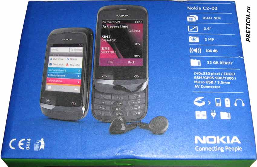 Nokia C2-03 описание сотового телефона