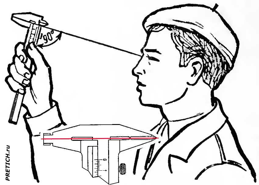 проверка штангенциркуля на просвет - ремонт инструмента