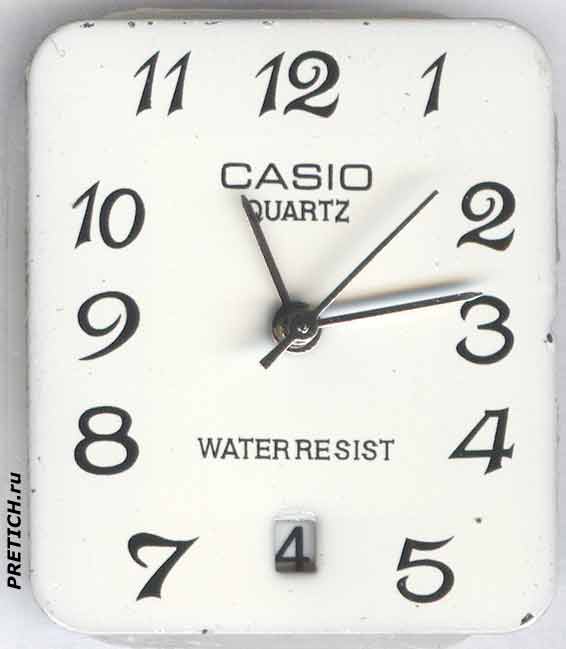 CASIO Quartz Water Resist циферблат и стрелки