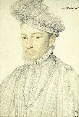 Портрет Карла IX короля Франции работа Франсуа Клуэ