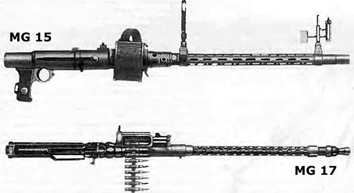 пулеметы MG 15 и MG 17 для люфтваффе