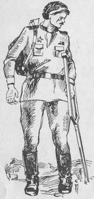 раненный солдат - иллюстрация в книге