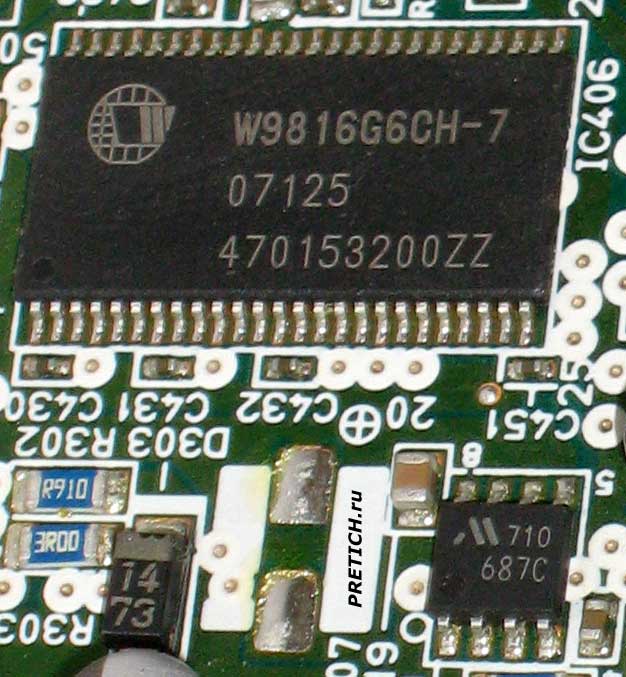 чип W9816G6CH-7 память и микросхема 710 687C в DVD CD